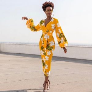 Chloe wrap pencil dress